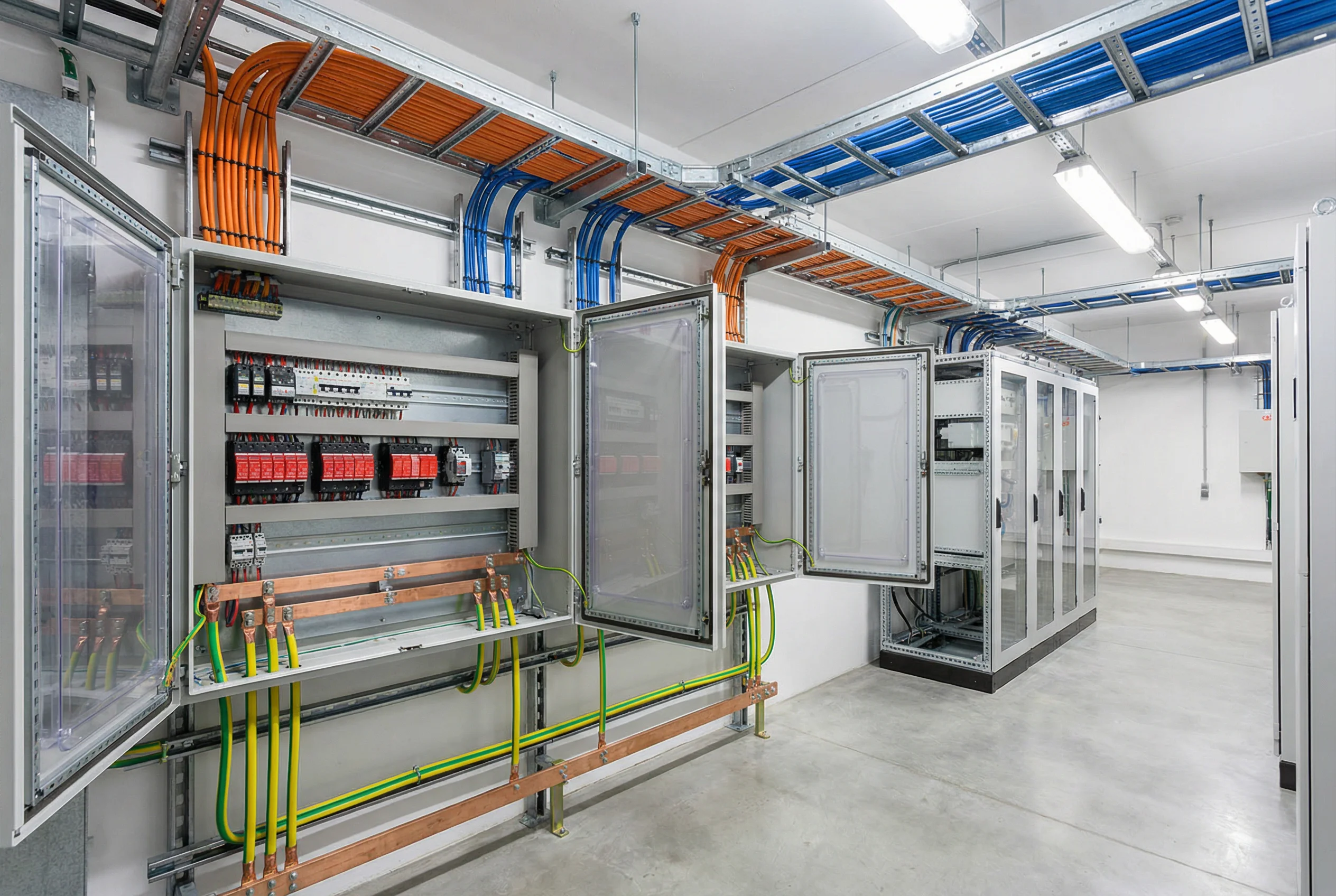 Industrial Plant Control Room with SPD Installation
