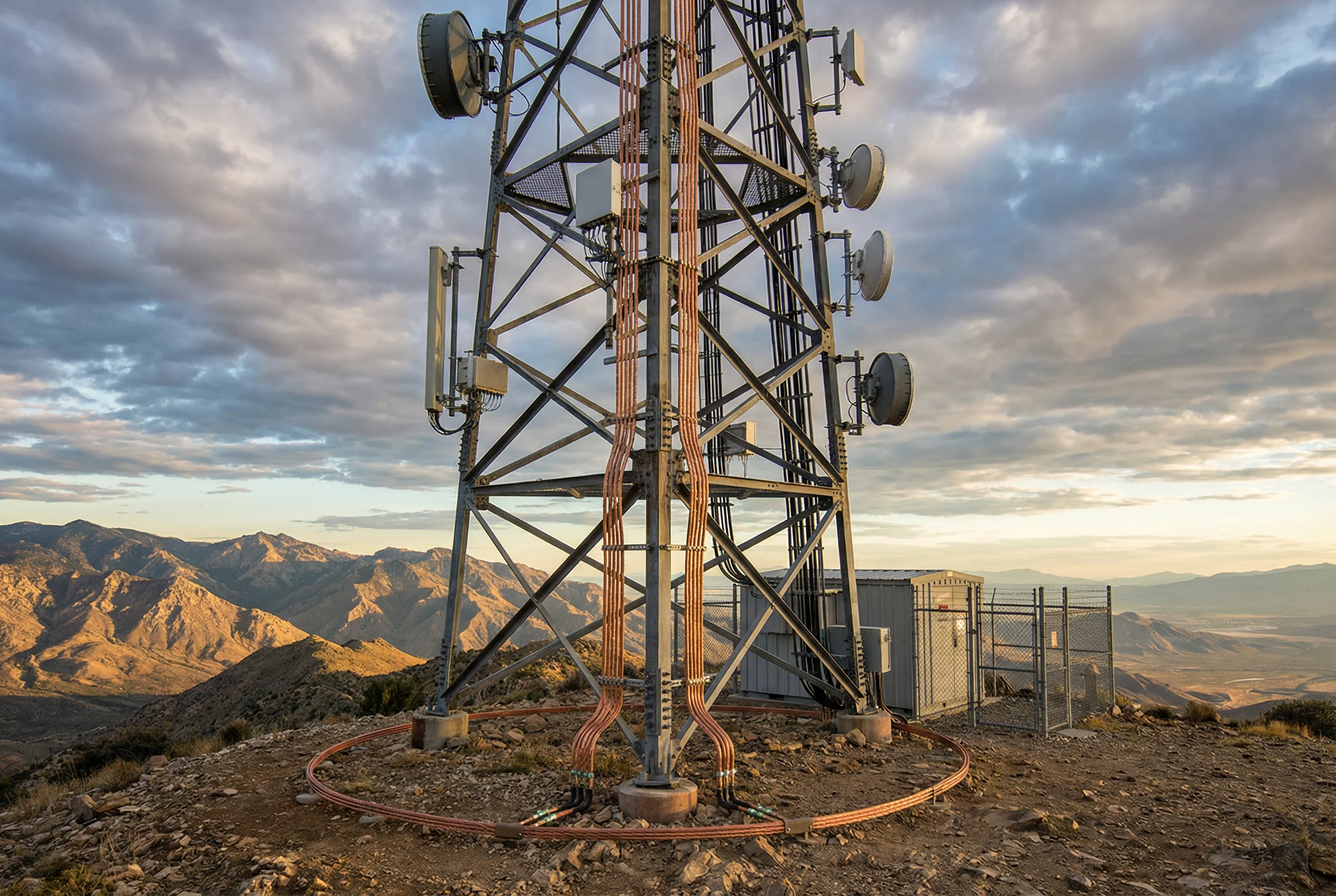 Hilltop Broadcast Tower with Earth Ring